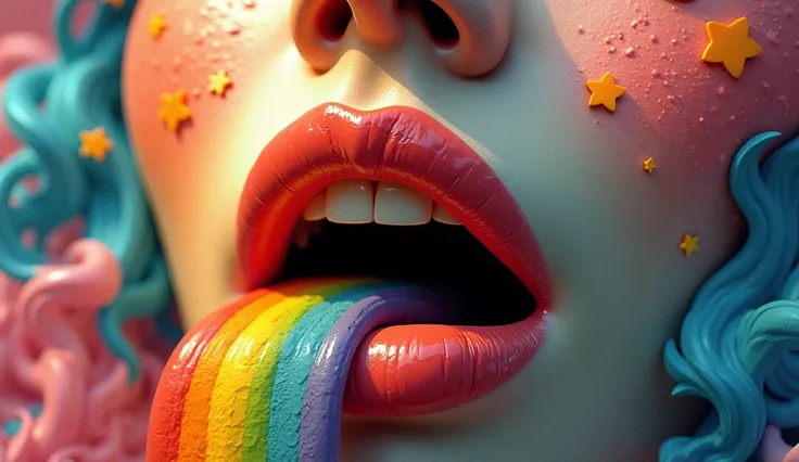 Picture of "A mouth and a rainbow with Bléirot&#39;s cubist avant-garde"