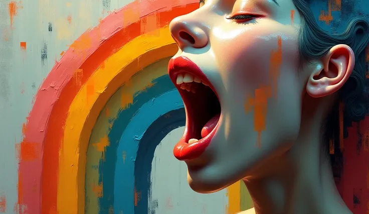 Picture of "A mouth and a rainbow with Bléirot&#39;s cubist avant-garde"