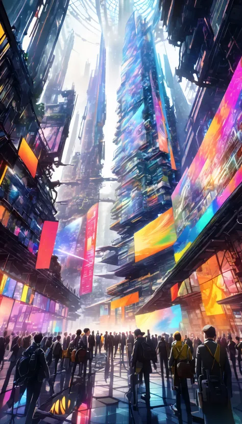 Multiple Exposure, Stopped Time , Create absurd scenes by layering multiple backgrounds, a: Faded Memories of World Wars , b: Modern Architectural Design and Reconstruction , c: Future Cyber Cities , a, c, Multiple Exposure expression with transparency la...