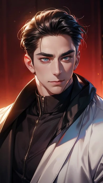 (      league player  ,4K,8k,     highres,     masterpiece :1.2),     ultra-detailed   ,( realistically,photo realistically,photo- realistically:1.37),36-year-old man,3 day beard,Beautiful anime,Portraits,strong,Masculine,      with black hair  ,sharp jaw,...