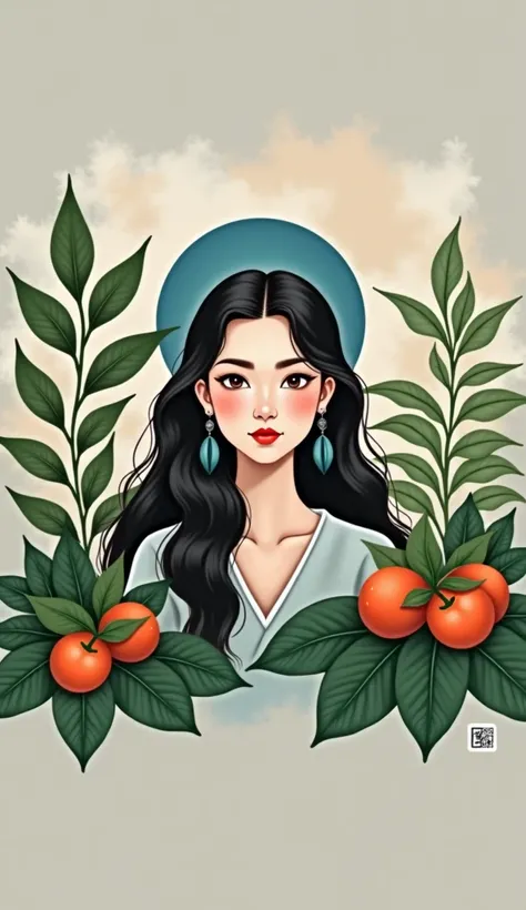  is a woman who sees only half of it with a Thai herb tree surrounded by a Thai herb tree below the image.,It is a beautiful painting, ,It is used as a packaging for a face marker.,Let's paint like in a Thai style. ,, leaving a distance above to allow for ...