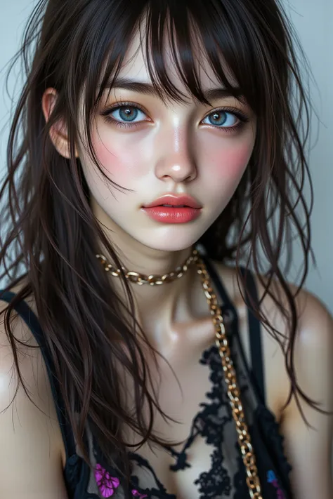 Realistic ((Photorealistic realism)),((high resolution)),((ultra insanel quality, professional extremely detailed digital art)), ((focus on extremely Realistic Proportion Body:1.3)), ((portrait)),((a cute and very beautiful, 1 Japanese, 30yo, famous Kpop i...