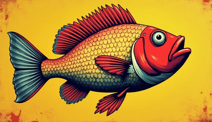 Doris the fish neo pop art 