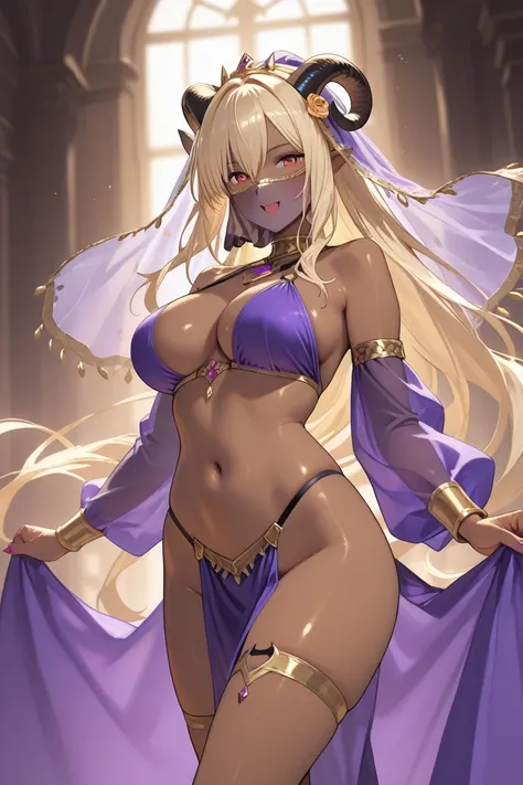  dancer　　Veil　 brown skin　Masked Blond　 succubus