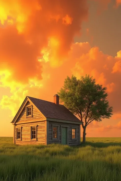  ChatGPT

Log in
You said :
 Create a prompt from a 3d image of a small, old-looking house near a tree Grams on the ground the sky with colors Lots of clouds in orange 
ChatGPT said:
 To create a 3D image of a small, old house next to a tree ,  with grass ...