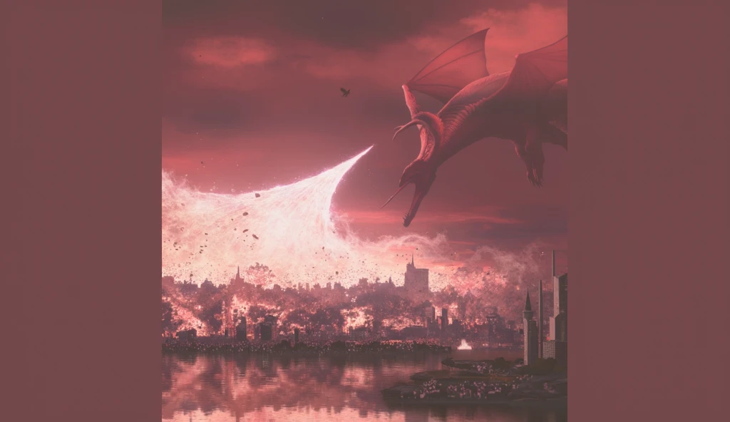 Help create a picture of a dragon burning a city similar to this one.