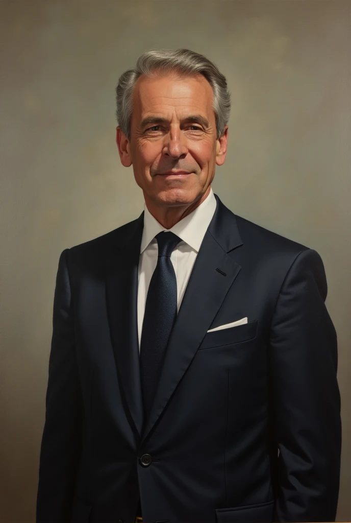 The official portrait of the Prime Minister of Italy Alfonso Conte. He is born in 1932, so in the picture should look like as a 58 years old man. He wears elegant dress, as a Prime Minister 