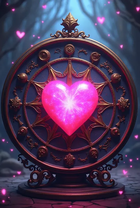 Pink heart fortune wheel 
