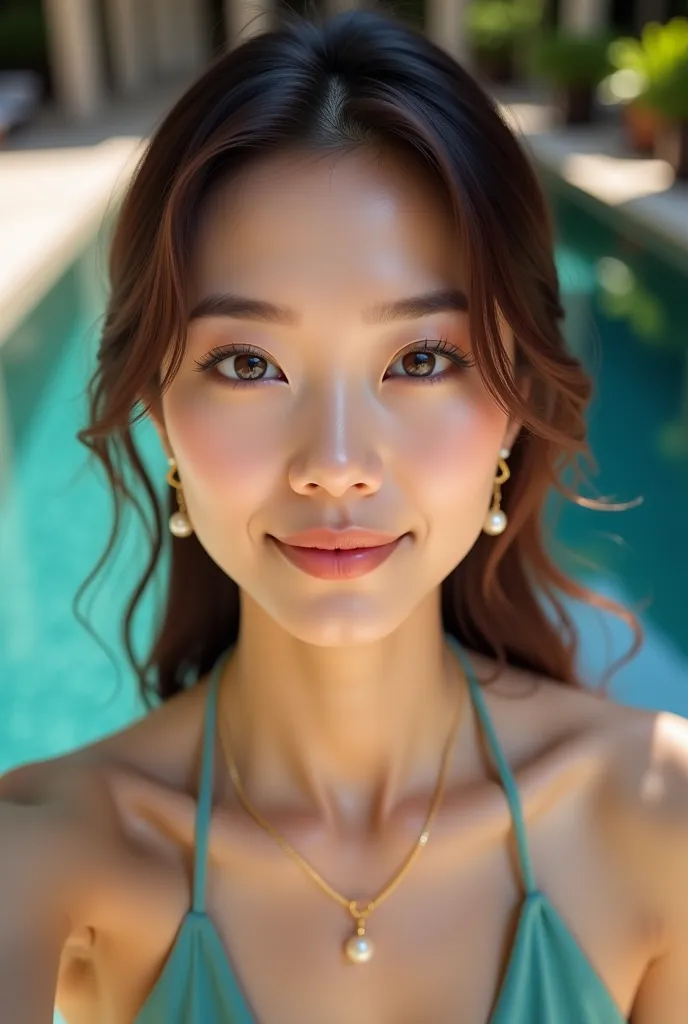   Soft natural light enhances the moist glow of her complexion  ,   Japanese woman with very beautiful beauty like an actress

High fashion that surrounds enchanting almond-shaped eyes . 彼女teeth自信に満ちた落ち着きのある表情をしています ,   creates a luxurious and ambitious mo...