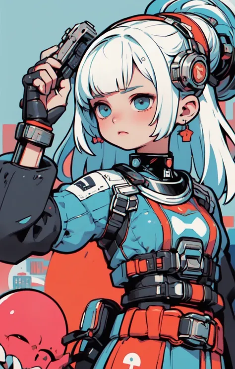 (   High Quality   , 8k, 4K,    high contrast , masterpiece:1.2), (   High Quality   ,   the best aesthetics,    perfect anatomy), (  blow away dynamic angle), ((    ladies 1 )), ((   cyberpunk)), ((   flat color)), ((   colorful art   )),    Rider Jacket ...