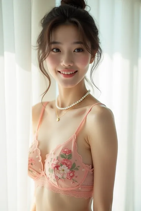 Beautiful Asian woman, 18 years.
Open chest, no buttoned shirt, Very large chest, size 45 inches,
A young woman, likely in her late teens or early twenties, of Asian descent, is the central subject.  She is positioned slightly off-center to the left of the...