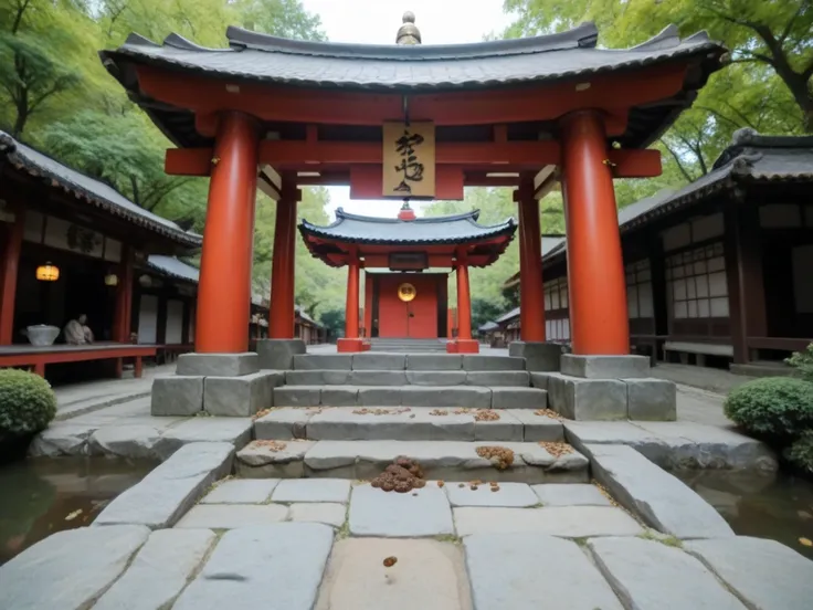 Girl who defecated at a shrine large amount of poop offering box butt