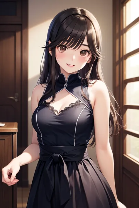 Takane Manaka, shiny brown long hair, beautiful brown eyes, smiling face, sparkling pupils, (fine grain), highly detailed eyes, highly detailed face, highly detailed eyes,, (masterpiece:1.2, best quality), 1 girl, cowboy shot,, 


cowboy shot,




   kampa...