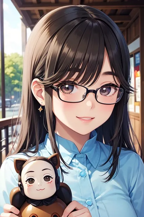 Takane Manaka, shiny brown long hair, beautiful brown eyes, smiling face, sparkling pupils, (fine grain), highly detailed eyes, highly detailed face, highly detailed eyes,, (masterpiece:1.2, best quality), 1 girl, cowboy shot,, 


cowboy shot,



  black h...