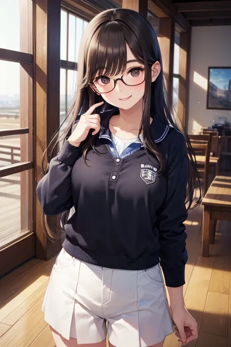 Takane Manaka, shiny brown long hair, beautiful brown eyes, smiling face, sparkling pupils, (fine grain), highly detailed eyes, highly detailed face, highly detailed eyes,, (masterpiece:1.2, best quality), 1 girl, cowboy shot,, 


cowboy shot,



  black h...