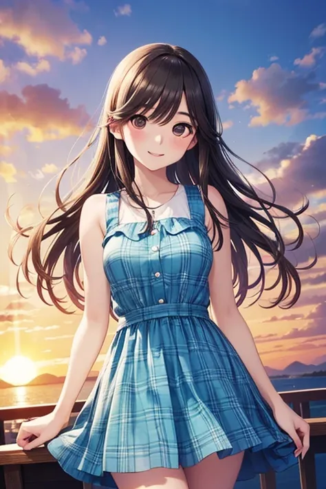 Takane Manaka, shiny brown long hair, beautiful brown eyes, smiling face, sparkling pupils, (fine grain), highly detailed eyes, highly detailed face, highly detailed eyes,, (masterpiece:1.2, best quality), 1 girl, cowboy shot,, 


cowboy shot,



light bro...