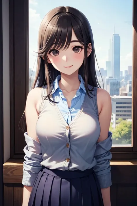 Takane Manaka, shiny brown long hair, beautiful brown eyes, smiling face, sparkling pupils, (fine grain), highly detailed eyes, highly detailed face, highly detailed eyes,, (masterpiece:1.2, best quality), 1 girl, cowboy shot,, 


cowboy shot,



( masterp...