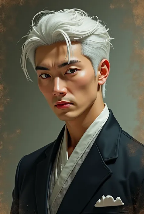 HANDSOME WHITE HAIRED VINTAGE CHINESE MAN ANIME IMAGES