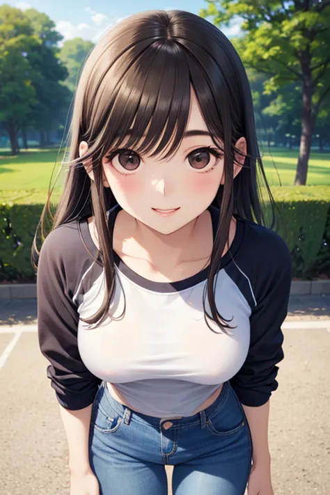 Takane Manaka, shiny brown long hair, beautiful brown eyes, smiling face, sparkling pupils, (fine grain), highly detailed eyes, highly detailed face, highly detailed eyes,, (masterpiece:1.2, best quality), 1 girl, cowboy shot,, 


cowboy shot,


 top quali...