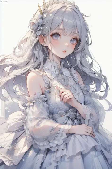  full body shot、( masterpiece:1.2),  top quality,Pixiv,  1 girl,  long hair, A dress that is less revealing、 Lolita Dress , lolita fashion、  elegant,  of tank tops,  beautiful detailed lips ,  extremely detailed face ,   long eyelash , Complicated hairstyl...