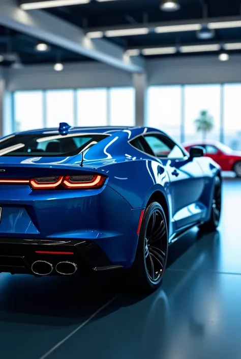 2025  Chevrolet Camaro colour blue in the showeroom back side