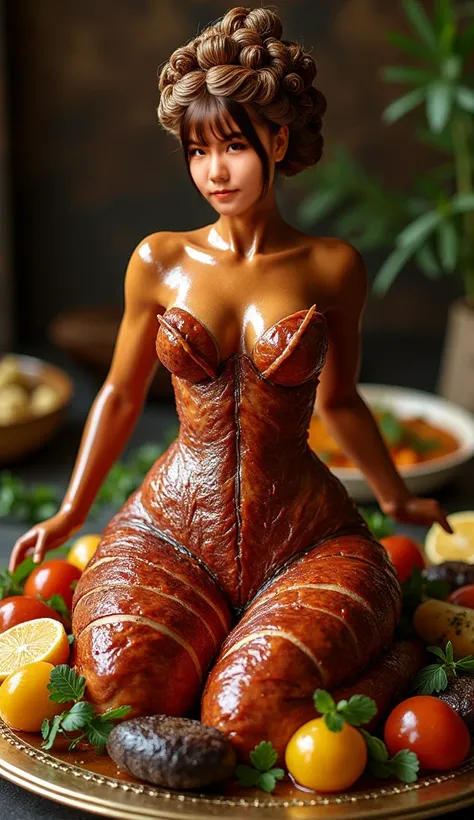 Woman-shaped roast