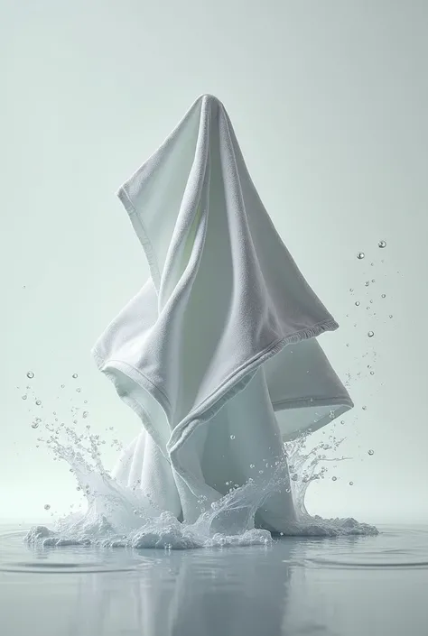 An ultra realistic wet towel hitting the floor 