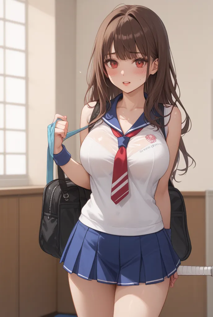 



 big breasts, blush,  brown hair at the gym,  skirt is visible,super mini skirt cheerleader,Gal high school girl ,The transparent white top is sleeveless,My underwear is sticking out, low angle,A winning face,I'm ashamed,Bob Hair,  big breasts,  red fa...