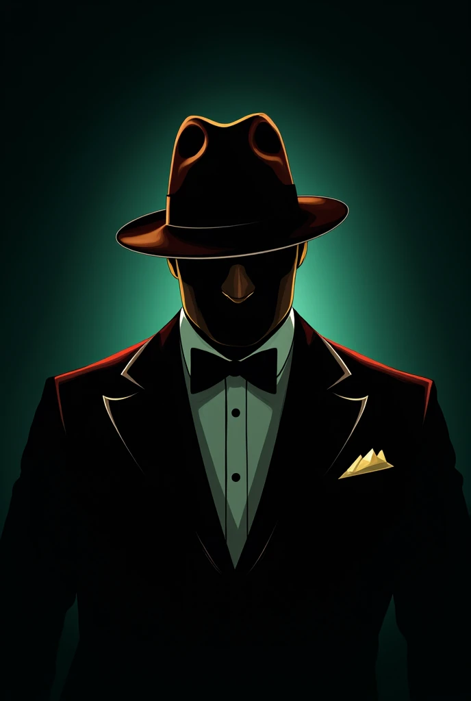 Logo for a bar called the Mafia bar club whose colors are in premium tones such as green, black, gold and blue with reference to the Mafia.