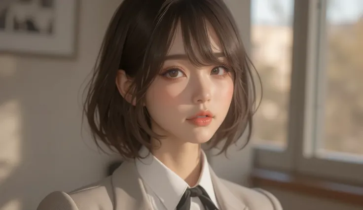 8k, ultra high resolution , top quality, masterpiece,rule of thirds,golden ratio, surreal, photos, one woman,( girl:1.3), cute, cute顔, Beautiful Eyes in Every Detail , 細かく Details, mature woman, princess,extream close up,smile, black hair,Messy hair,I...