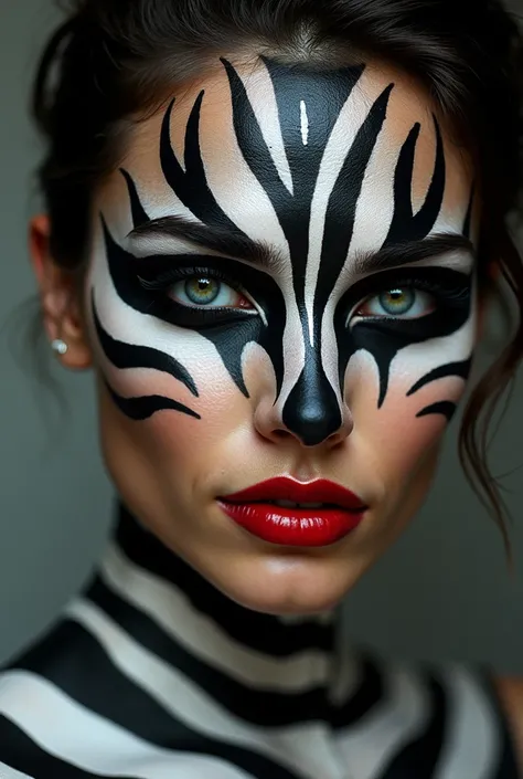 Female zebra dancer face