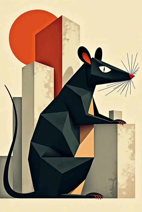 bauhaus rat in the style of picasso
