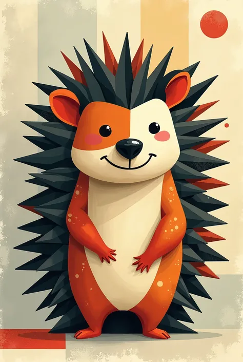 cute bauhaus hedgehog in the style of picasso
