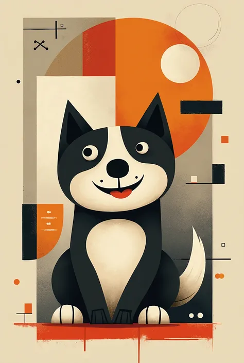 cute bauhaus dog in the style of picasso
