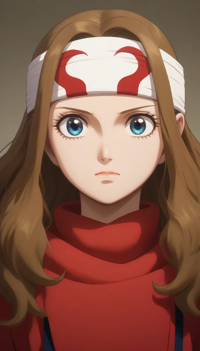  ((docile)) masterpiece, super detail, high details, high quality, best quality, highres, 1080P, 8k, 16k  very accurate clothing sharp gaze score_9, score_8_up, score_7_up, ((cowl)) ((headband on forehead)) detailed clothing beautiful girl  serena, long ha...