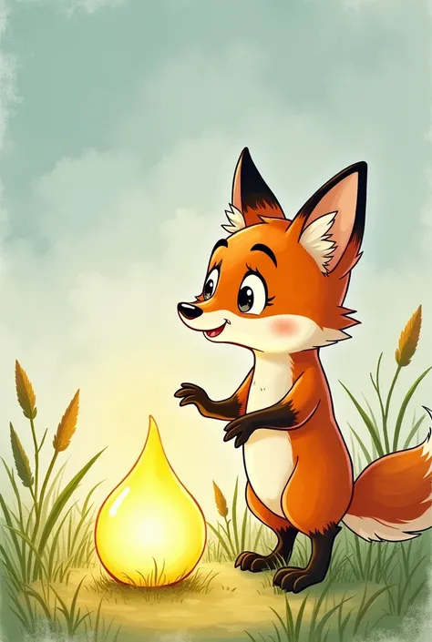  you are a picture book writer who is good at drawing with pencils。
I want to make a picture book for 2 to s to read。
Draw an illustration of the cute fox Rico picking up a glowing seed with a pencil。The teardrop-shaped seed falls to the ground and shines。...