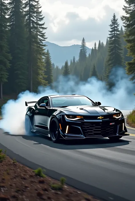 A ZL1 Camaro drifting 