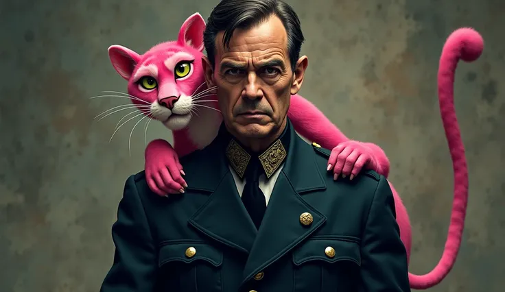 A discord banner with the character Hans Landa from the movie Inglourious Basterds and a pink panther