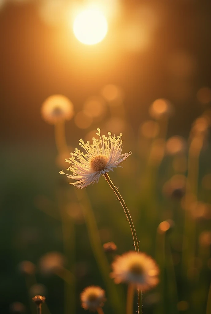 So I swerved around him, my tires screeching as I sped off.  My hands shook as I gripped the wheel.  the soft, golden light of a tranquil morning, with vibrant bokeh balls gently framing its delicate form.