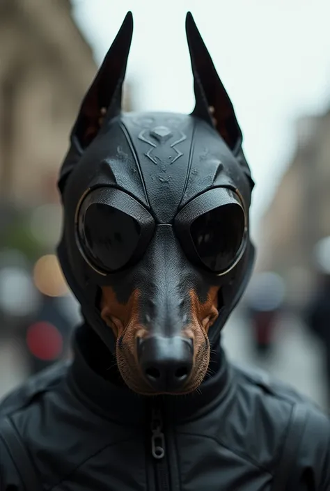 motorcycle helmet, Shaped like a Doberman dog's cabella