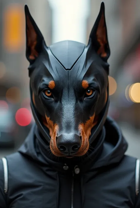 motorcycle helmet, Shaped like a Doberman dog's cabella