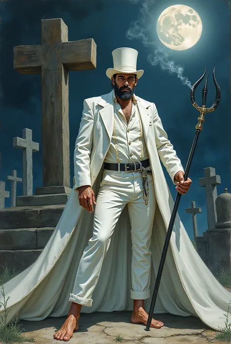  Realistic watercolor style image of a male spiritual entity , What a mature Spanish man looks like, Endomorph body a white top hat short black curly hair wearing an ancient Dracula cape big black all-white, Long crawling on the floor and gold and wearing ...