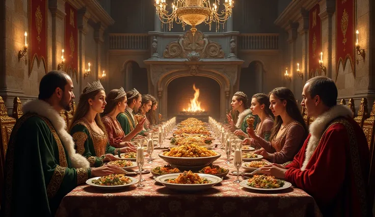 feast in a medieval castle