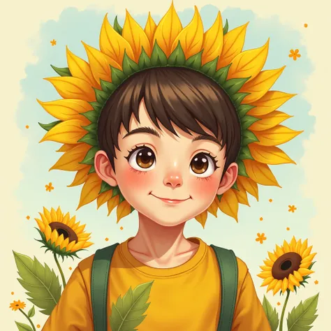  Create art for International Asperger's Syndrome Day  (February 18 ),  highlighting inclusion and awareness .  The main image should feature a boy wearing the flashy sunflower string ,  symbol of hidden disability .  The color palette should be welcoming ...