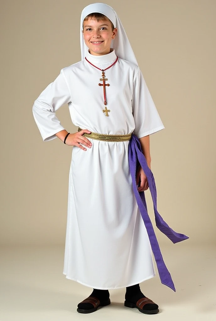 Complete Religious Habit :

 White Tunic — Represents the purity and holiness of the Immaculate Heart of Mary .

 Scapular red — symbolizes the Passion of Christ and the love of the Sacred Heart of Jesus.

 Blue or gold belt — Blue refers to the Virgin Mar...