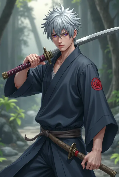 Naruto anime RPG character, do clã chinoike e Hatake, Male and  and a sword, Make your hair and clothes look like the Hatake clan 