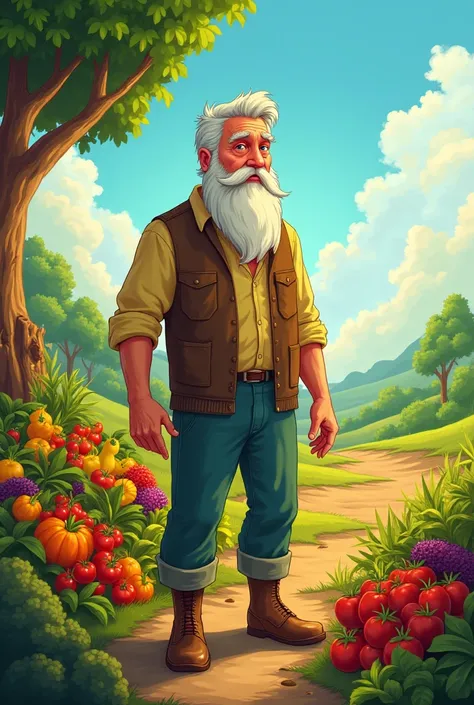 Depict the greedy farmer as the central character, with a prominent placement in the thumbnail.
Incorporate a contrasting background that showcases the transformation of the land, with a lush, green area (representing the fruitful land) alongside a barren,...