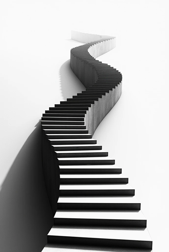 infinite stairs,  black and white 