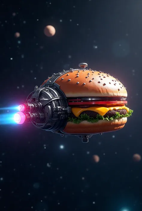 A hamburger space ship