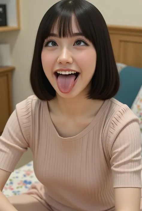     nothing 　   young Japanese female idol  「cookie 」   photos,   一人in,       sitting and laughing   ,    in,    face  ,     looking at camera ,   length,  with dark hair 、 Fuzzy whistle     ,     pale skin on a woman's genitals   ,    詳細なface,   fine grai...